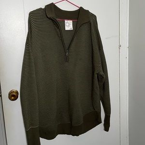 Green offline by aerie quarter zip with thumb holes